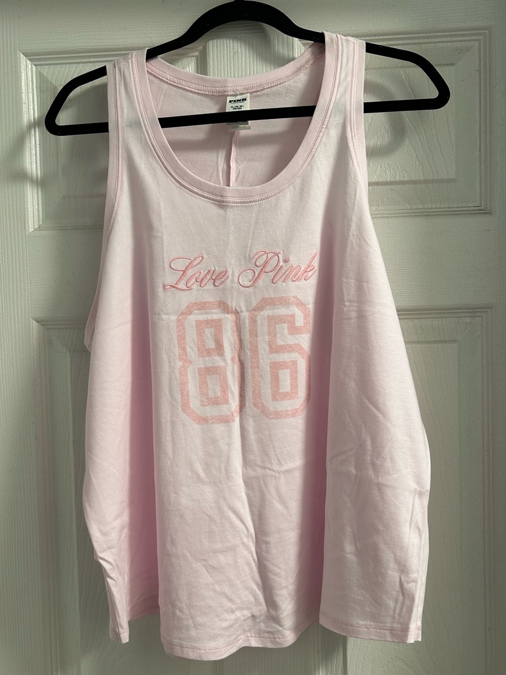 PINK Victoria's Secret Light Pink "Love Pink 86" Tank Top